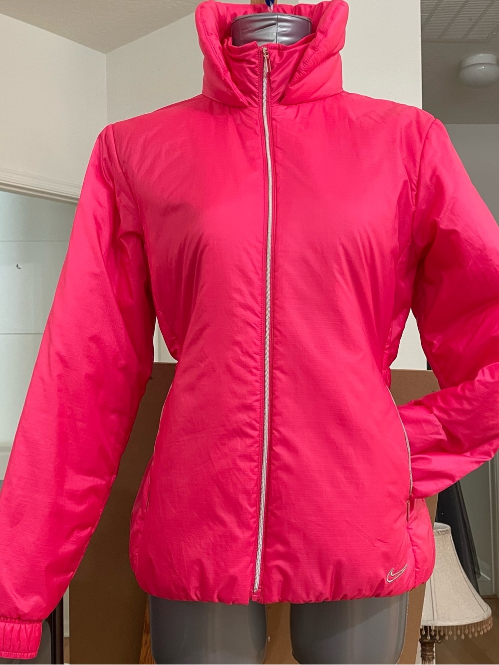 Nike Golf Women’s Pink Full Zip Jacket Size M | Lightweight Cinched Waist